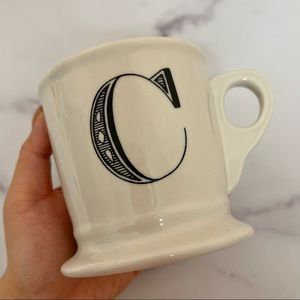 NEW White Initial C Letter Mug Cute Personalized Minimalist Coffee Mug